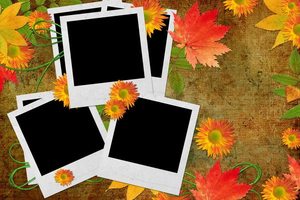 Vintage Herfst Achtergrond Met Frames Voor Foto — Stockfoto