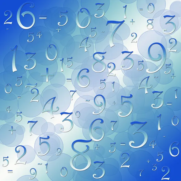 Maths numbers and signs on black background — Stock Photo, Image