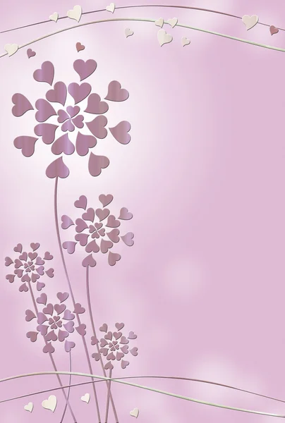 핑크 발렌타인 텍스트 공간 greteeng 카드 — 스톡 사진