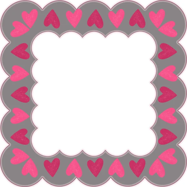 Pink frame with hearts — Stock Photo, Image