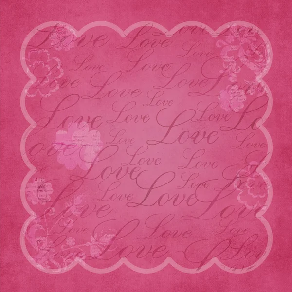 Różowy Tło Tekstu Miłości — Zdjęcie stockowe
