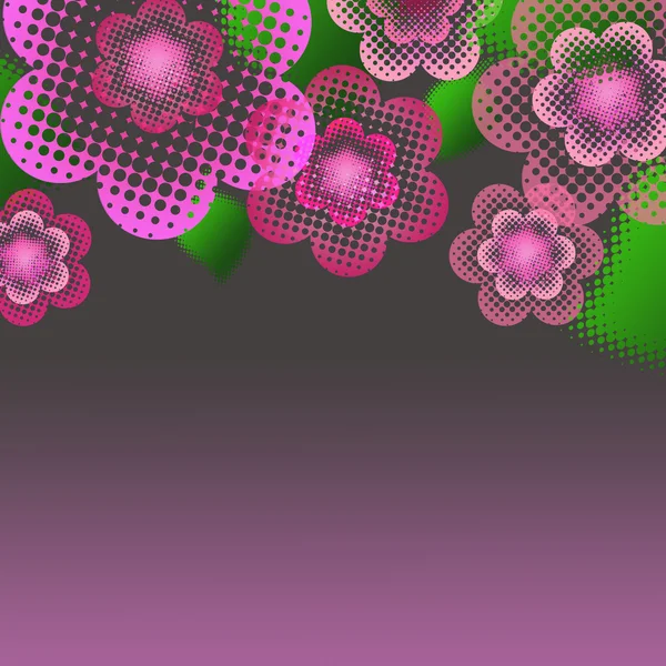 Schöner Hintergrund Mit Pastellrosa Blüten Mit Punkten Und Blättern — Stockfoto
