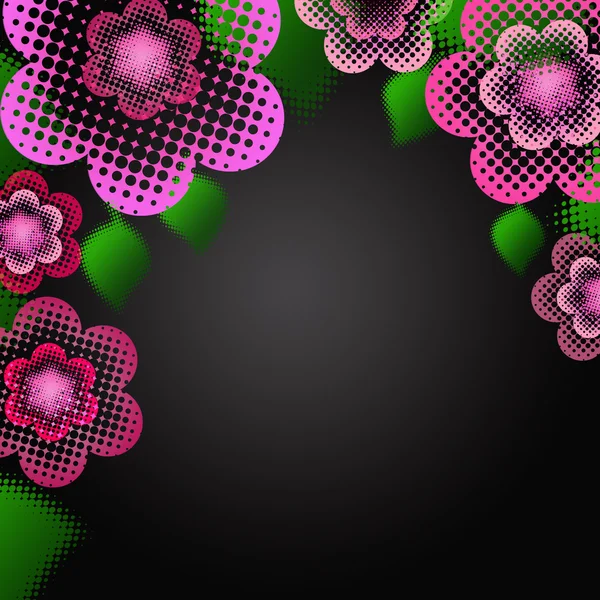 Vacker Bakgrund Med Pastell Rosa Blommor Med Prickar Och Blad — Stockfoto