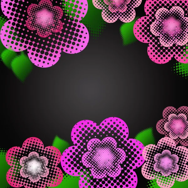 Bellissimo sfondo con fiori rosa pastello con puntini e pulci — Foto Stock