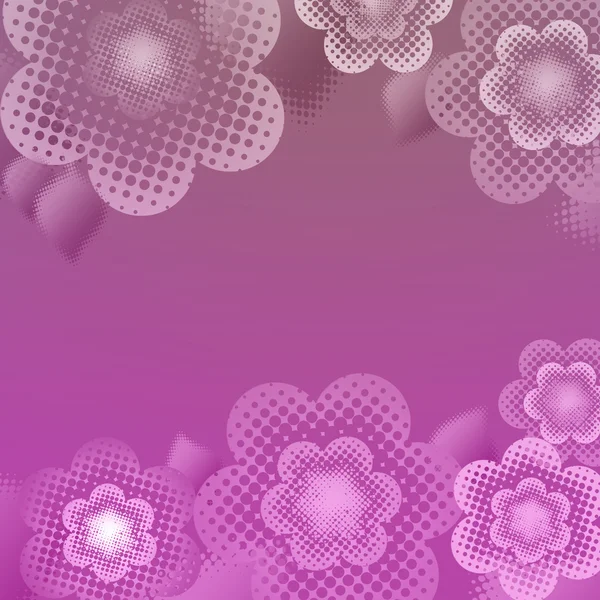 Beautiful background with pastel pink flowers with dots and lea — Stock Photo, Image