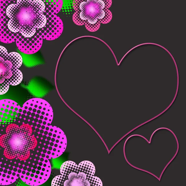 Vacker bakgrund med pastell rosa blommor med prickar och lea — Stockfoto