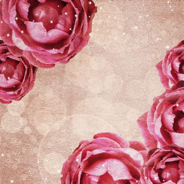 婚礼背景粉红色玫瑰和散景 — 图库照片