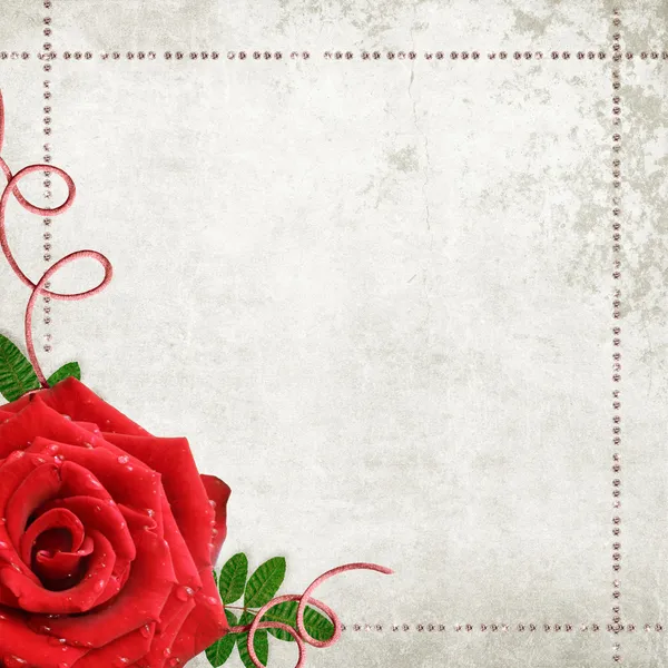 ロマンチックなビンテージ背景知恵薔薇とダイヤモンド — ストック写真
