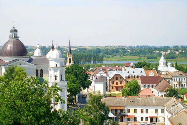 Plaza de la Ciudad Vieja y la Iglesia, Lutsk Ucrania Imagen De Stock