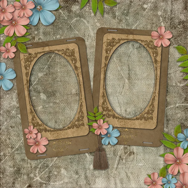 Two frames on vintage background — Stock Photo, Image