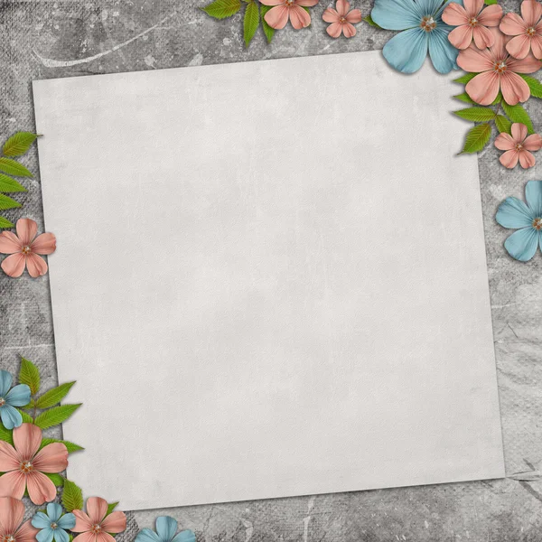 Antika arka plan üzerinde çiçekler ile tatil için kart — Stok fotoğraf