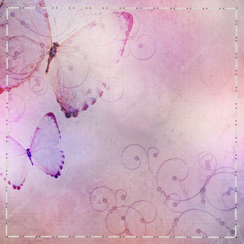 Pastel blue and purple background with butterfly — Stock Photo © o ...