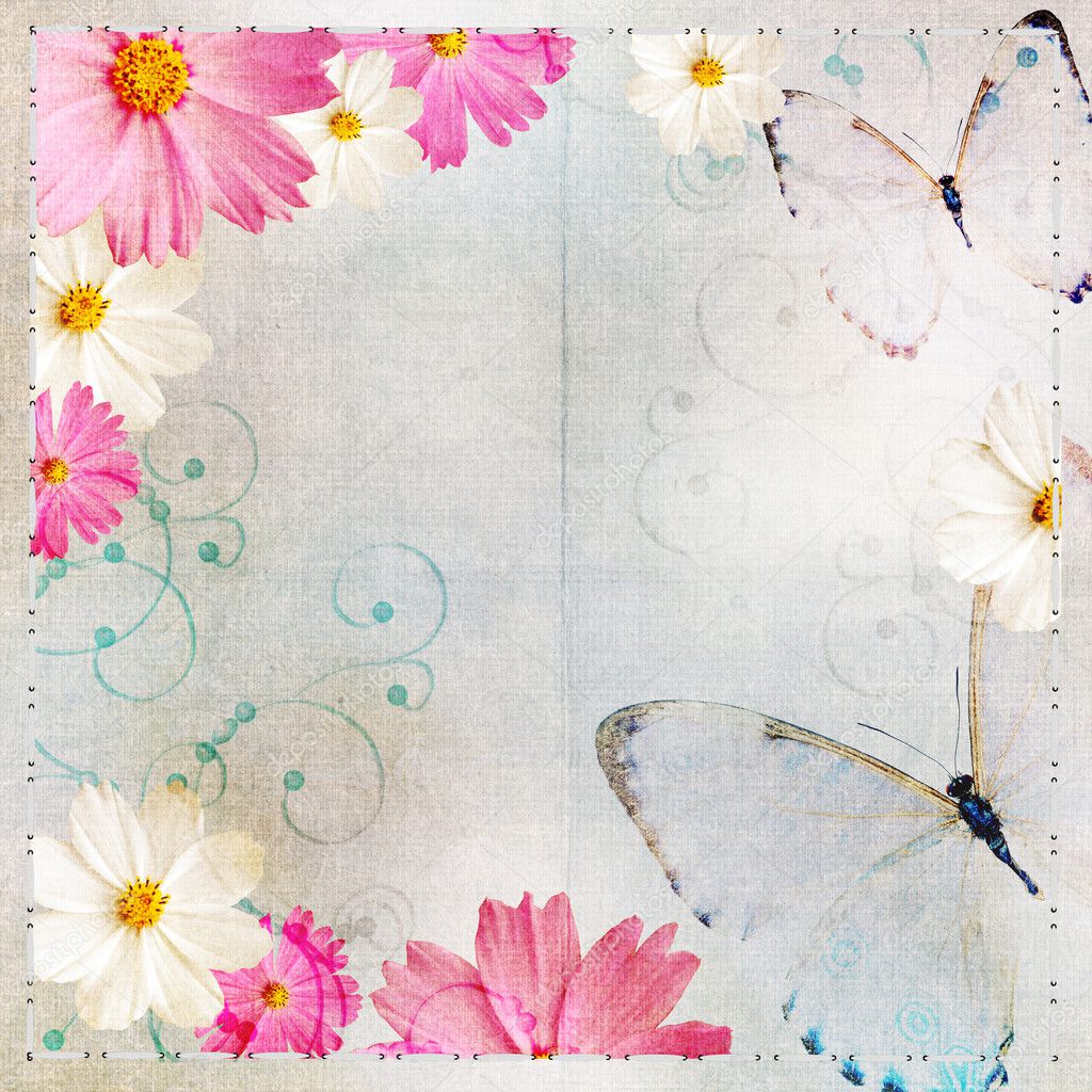 Album cover in Floral design and butterflies