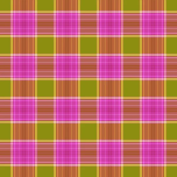 Pink, brown and green trendy seamless plaid pattern — Stock Photo, Image