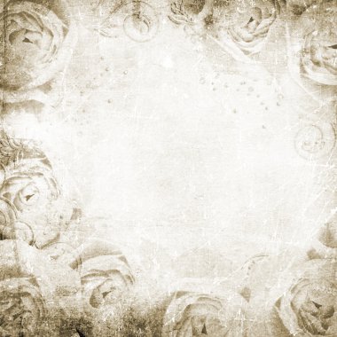 Grunge Beautiful Roses Background ( 1 of set) clipart