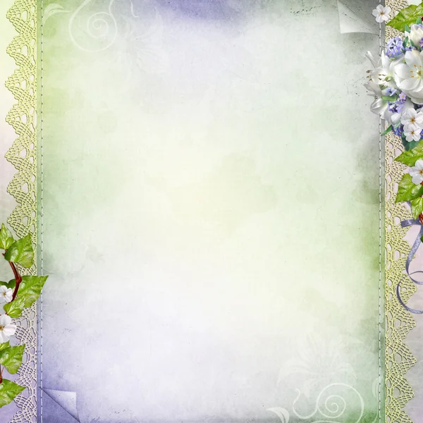 Beautiful anniversary, wedding, holiday background with spring f — Stock Photo, Image