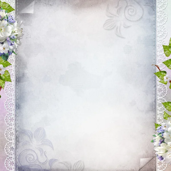 Beautiful anniversary, wedding, holiday background with spring f — Stock Photo, Image