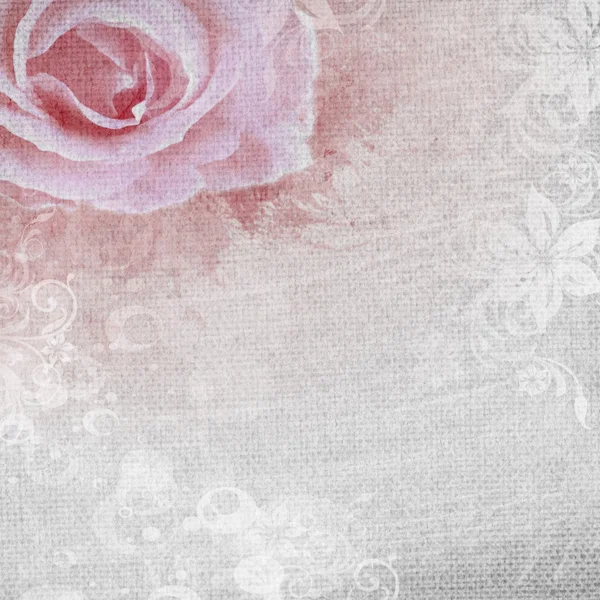 Grunge fondo romántico con rosa — Foto de Stock