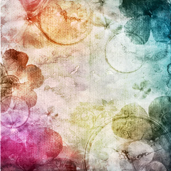 Акварельный фон с цветами — стоковое фото