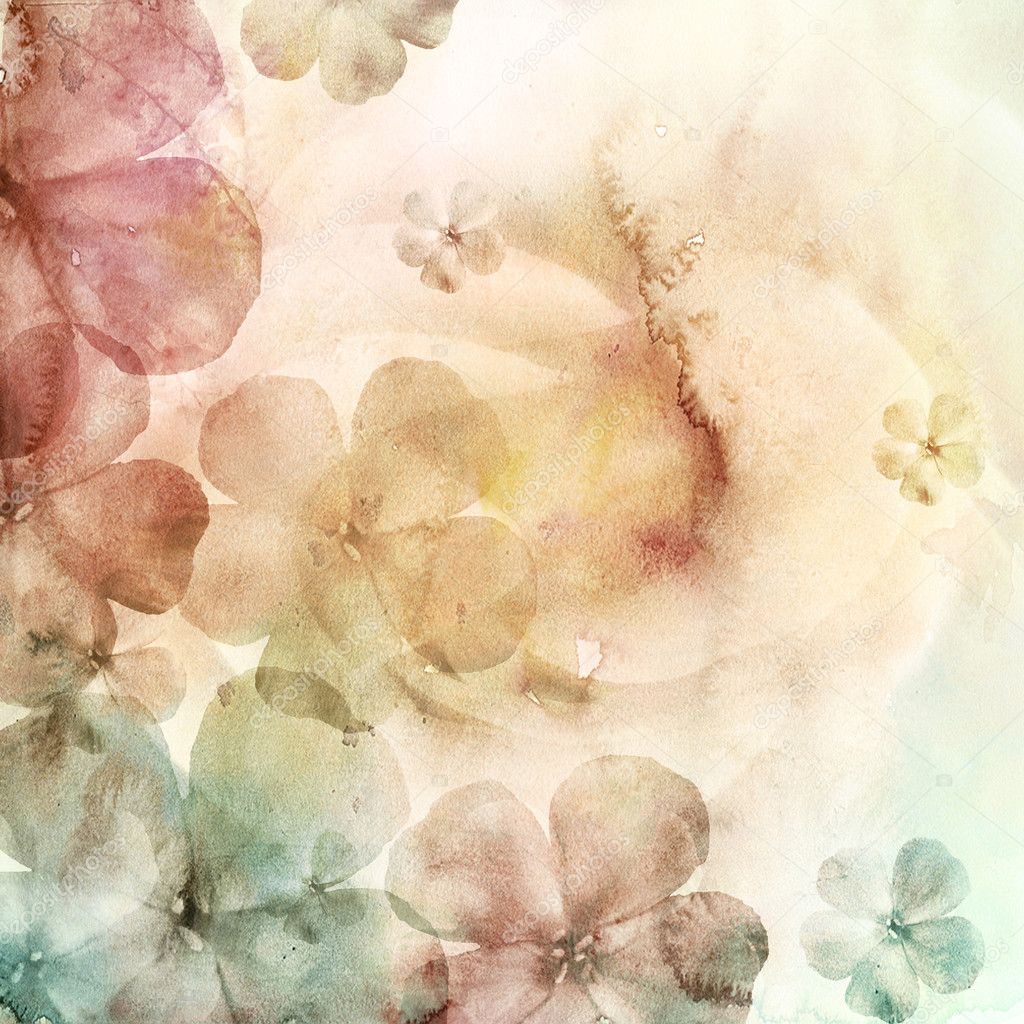 Watercolor Background With Flowers Stock Photo C O April 5176694