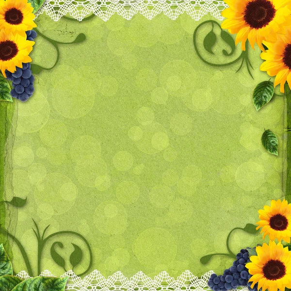 Zomer wenskaart met zonnebloemen — Stockfoto