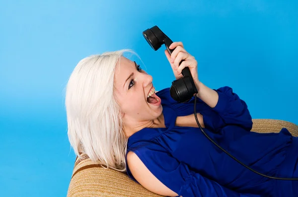 stock image Portrait of a screamin girl