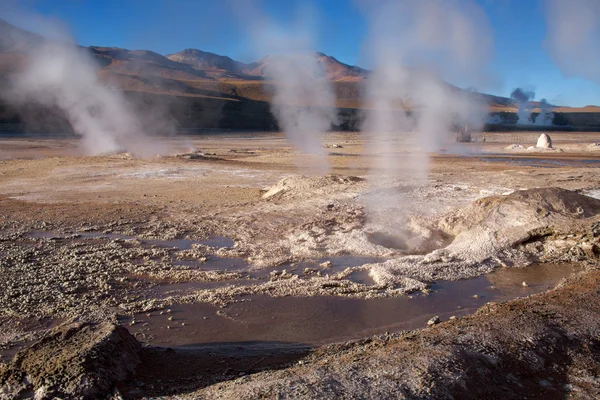 Gejzír tatio el pole v regionu atacama, chile — Stock fotografie