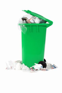 Overflowing garbage bin clipart