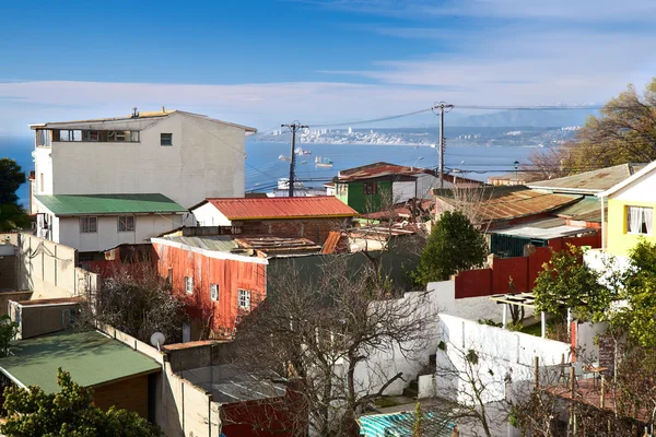 Vista desde Pablo Neruda Muzeum en Valparaíso, Chile — Foto de Stock