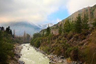 Cascada de las Animas in Cajon del Maipo near Santiago, Chile clipart