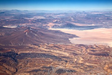 Aerial view of volcanoes in Atacama desert, Chile clipart