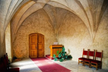 Hall for wedding ceremony in castle Karlstejn, Czech Republic clipart