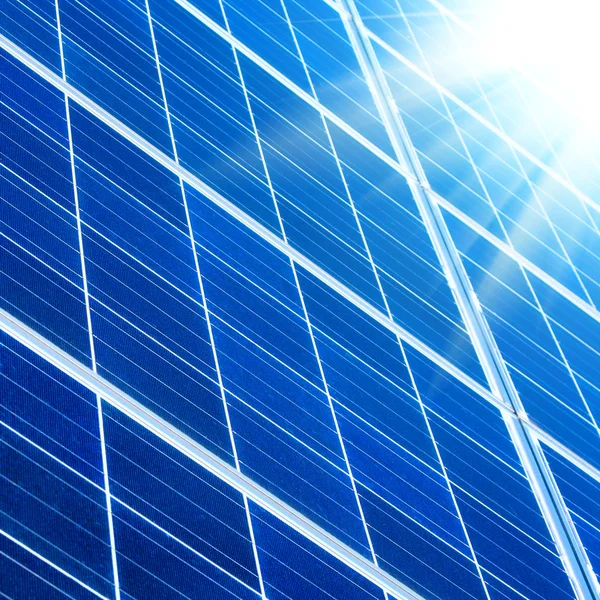 stock image Solar panel with sunbeams