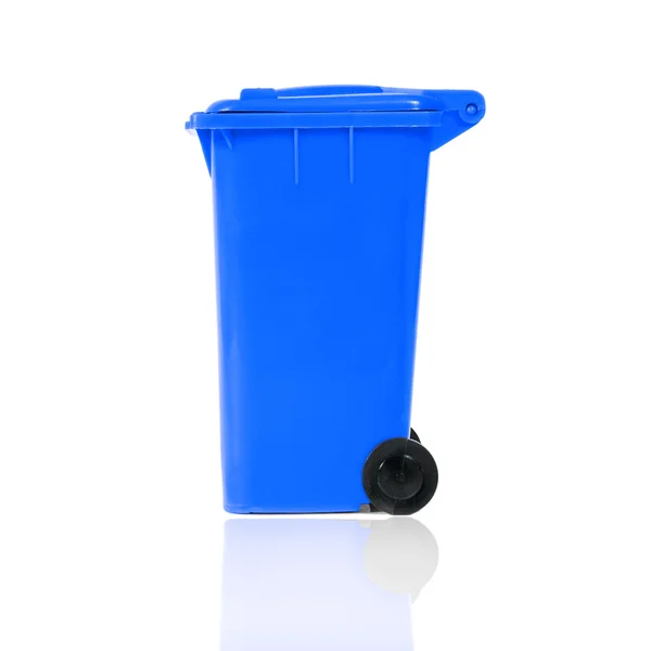Empty blue recycling bin — Stock Photo, Image