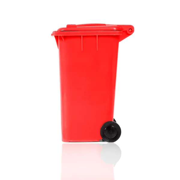 Puste bin recyklingu czerwony — Zdjęcie stockowe