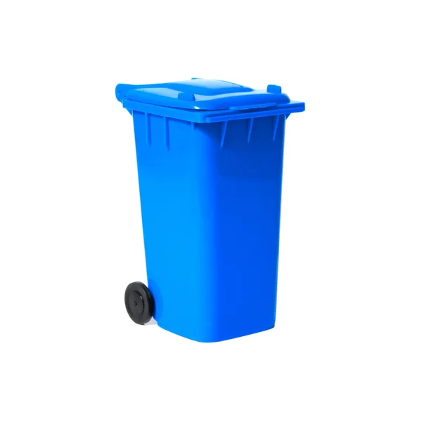 Синій порожній смітник для переробки — стокове фото