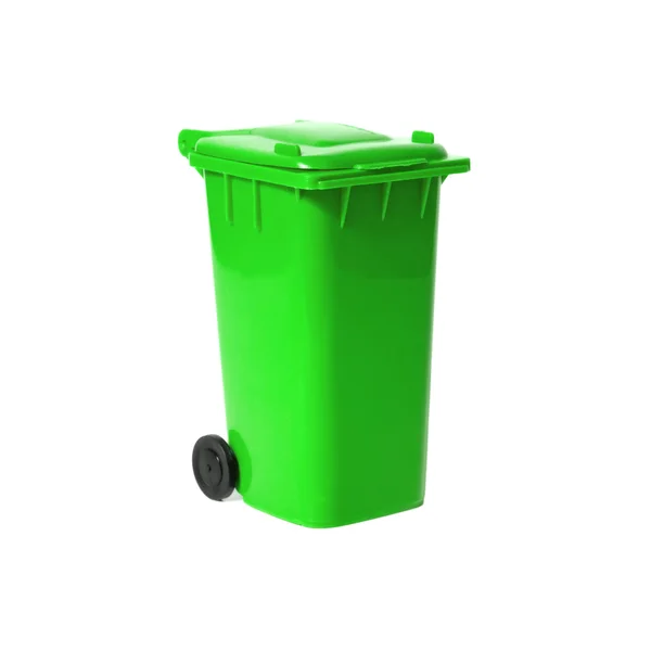 Cestino di riciclaggio vuoto verde — Foto Stock
