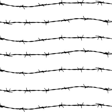 Fence from barbed wires clipart