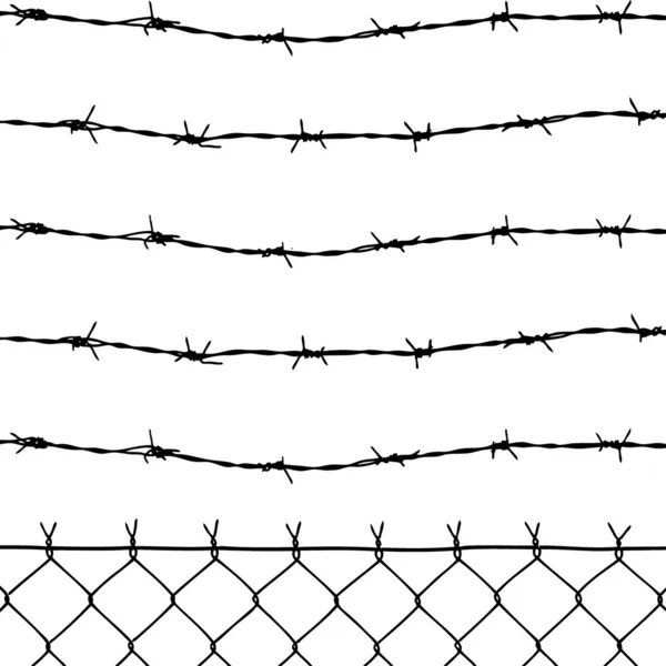 Wired fence with barbed wires — Stock Photo, Image
