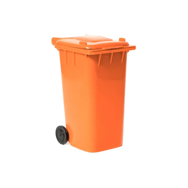 Pomarańczowy puste bin recyklingu — Zdjęcie stockowe