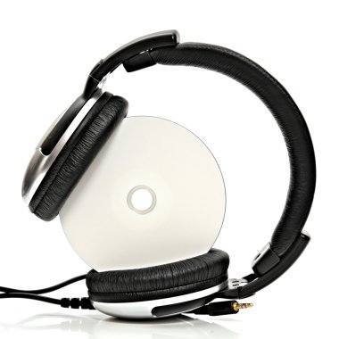 Headphones with compact disc clipart