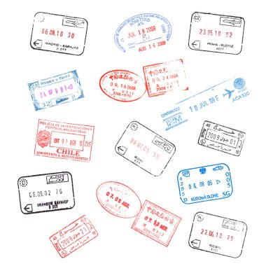 çeşitli pasaport vize Pul Seti