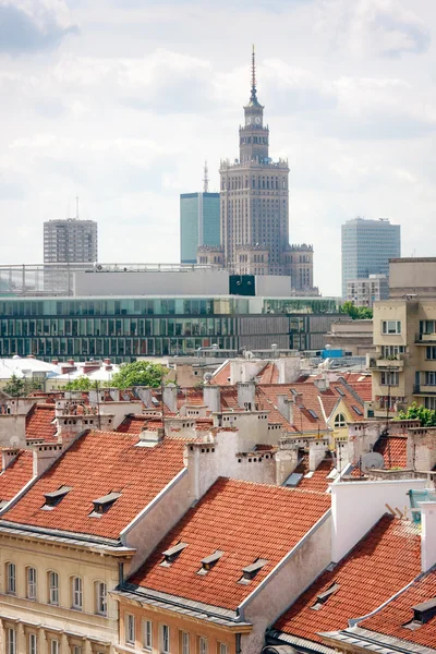 Warsaw and Palace of Culture and Science — Stockfoto