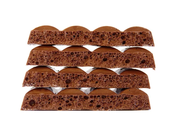 Čokoláda izolovaných na bílém pozadí. koláž — Stock fotografie