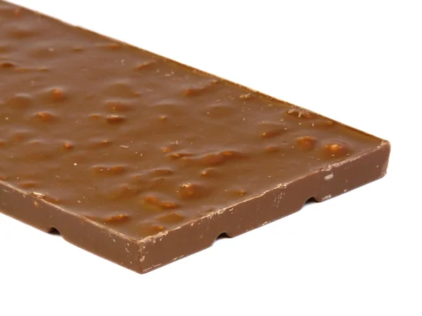Barra de chocolate isolado no fundo branco — Fotografia de Stock