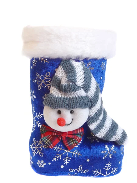 Calcetín de Navidad aislado sobre un fondo blanco — Foto de Stock
