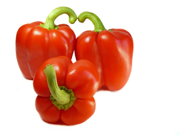 Red Bell Pepper isolado em um fundo branco — Fotografia de Stock