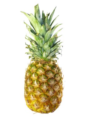 Beyaz arkaplanda izole edilmiş ananas