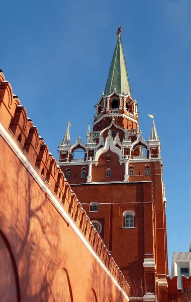 Troitskaya toren en het trinity bridge kremlin. Rusland — Stockfoto