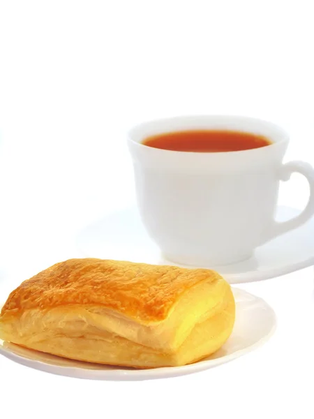 Apetyczne francuskie z herbaty na białym tle na białym tle — Zdjęcie stockowe